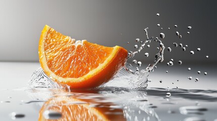 Sliced orange revealing juicy interior kitchen counter food bright environment close-up healthy...