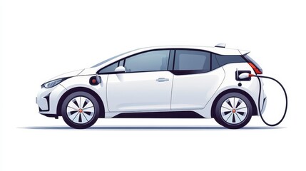 Fototapeta premium White electric car charging.