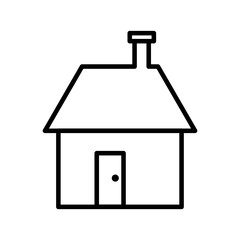simple house icon, simple, black line, white background