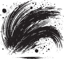 Grunge brush stroke background effect black vector illustration isolated on a white background