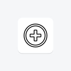 Obraz premium Medical Cross line icon , vector, pixel perfect, illustrator file