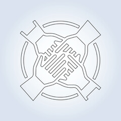 Participation outline icons, symbols, modern signs, linear pictograms, vector art