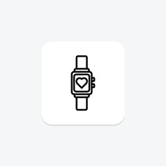 Health Tracker line icon , vector, pixel perfect, illustrator file