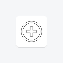Obraz premium Medical Cross thinline icon , vector, pixel perfect, illustrator file
