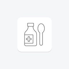 Spoon Syrup thinline icon , vector, pixel perfect, illustrator file