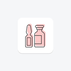 Ampoule color shadow thinline icon , vector, pixel perfect, illustrator file