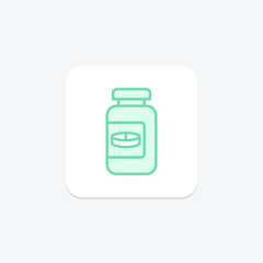 Pill Bottle duotone line icon , vector, pixel perfect, illustrator file