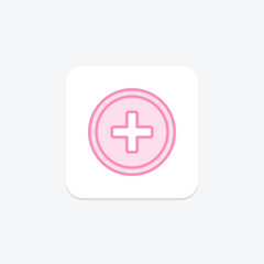Fototapeta premium Medical Cross duotone line icon , vector, pixel perfect, illustrator file