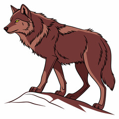 "Red-Wolf: A fierce, captivating digital artwork of a red wolf, symbolizing strength and mystery."