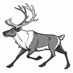 Fototapeta premium A digital image of a reindeer running at high speed, perfect for winter or holiday-themed designs.