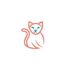 Cat Mascot logo vector on white background