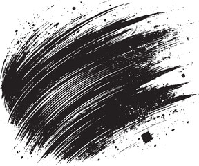 Grunge brush stroke background effect black vector illustration isolated on a white background