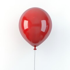 A glossy red balloon floating against a white background, symbolizing celebration and joy.