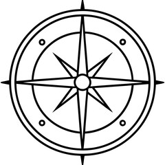 Compass Line Art Vector Design