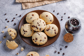 Homemade delicious chocolate chip cookies.