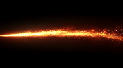 A dynamic trail of fire sweeping across the blackness in a streak of light and heat