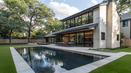 Luxury Modern Home with Pool and Landscaping