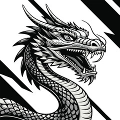 dragon snake mascot logo design concept