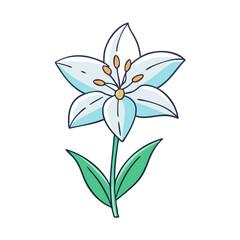 lily flower illustration, flower vector art, flower icon - Minimalistic flat illustration of lily flower flower, perfect for icons, logos, and floral-themed designs.

