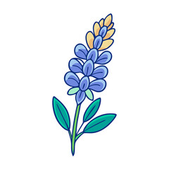 Obraz premium lupine flower illustration, flower vector art, flower icon - Minimalistic flat illustration of lupine flower flower, perfect for icons, logos, and floral-themed designs.
