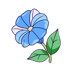 Fototapeta premium morning glory flower illustration, flower vector art, flower icon - Minimalistic flat illustration of morning glory flower flower, perfect for icons, logos, and floral-themed designs.