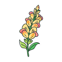 snapdragon flower illustration, flower vector art, flower icon - Minimalistic flat illustration of snapdragon flower flower, perfect for icons, logos, and floral-themed designs.

