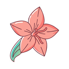 amaryllis flower illustration, flower vector art, flower icon - Minimalistic flat illustration of amaryllis flower flower, perfect for icons, logos, and floral-themed designs.

