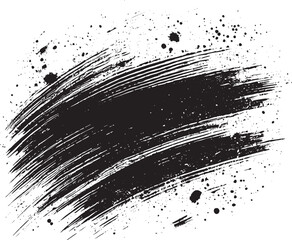 Grunge brush stroke background effect black vector illustration isolated on a white background