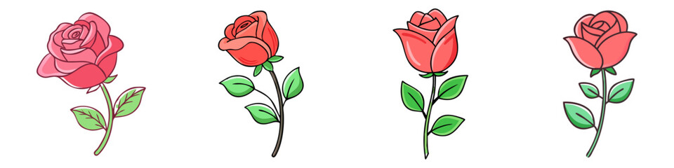 rose flower illustration, flower vector art, flower icon - Minimalistic flat illustration of rose flower flower, perfect for icons, logos, and floral-themed designs.

