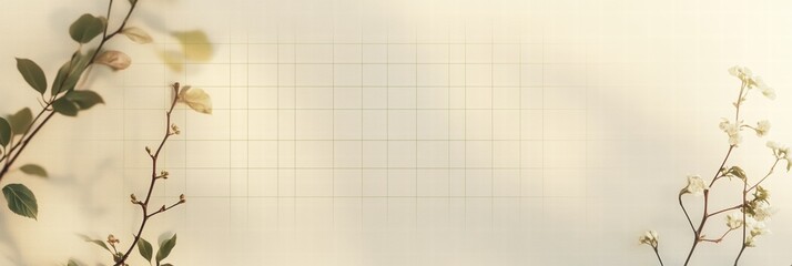 Minimalist planner layout design with subtle grid lines and floral accents for organization and inspiration. Generative AI