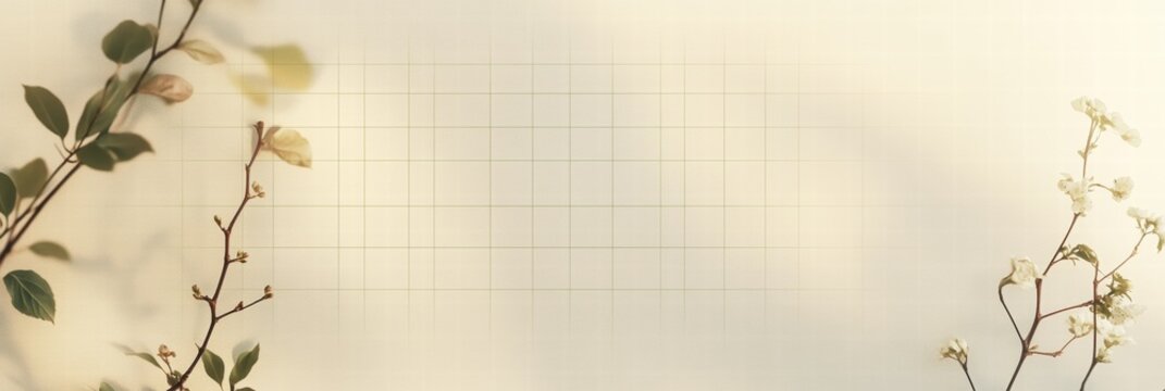 Minimalist planner layout design with subtle grid lines and floral accents for organization and inspiration. Generative AI