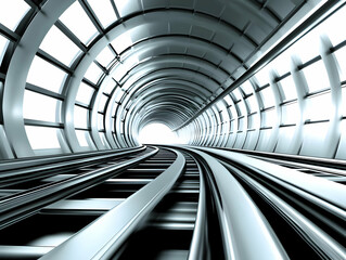 Futuristic Tunnel 3D Illustration