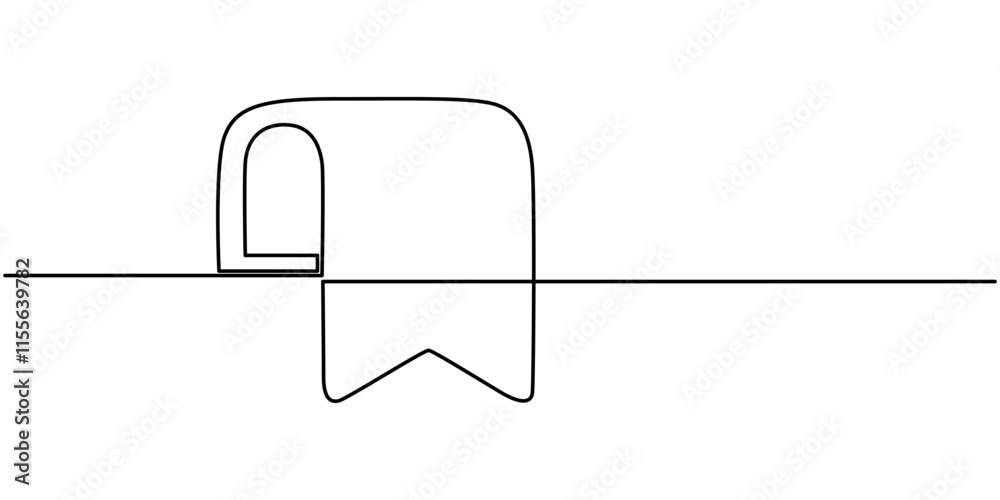Poster a single-line drawing of a bookmark. continuous line bookmark icon. one line icon, bookmark icon in 