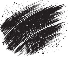 Grunge brush stroke background effect black vector illustration isolated on a white background