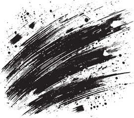 Grunge brush stroke background effect black vector illustration isolated on a white background