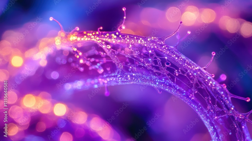 Aufkleber Abstract purple and orange liquid splash with bokeh background.