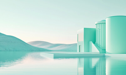 Innovative green technology buildings promote sustainability in coastal environments showcasing environmental policy impact