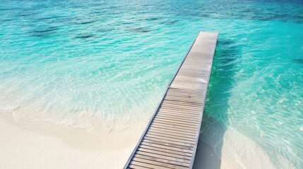 Obraz premium Tranquil Beach Pier: Serenity and Turquoise Waters