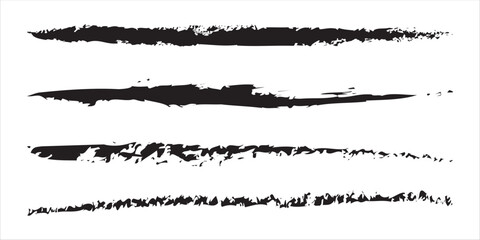 Black brush strokes set, grunge paint. Vector illustration. Distress texture banners collection . isolated on white and black backgroundeps10