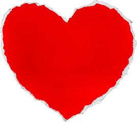 Red and White Painted Ripped Paper Heart