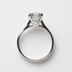 Elegant diamond engagement ring on white background