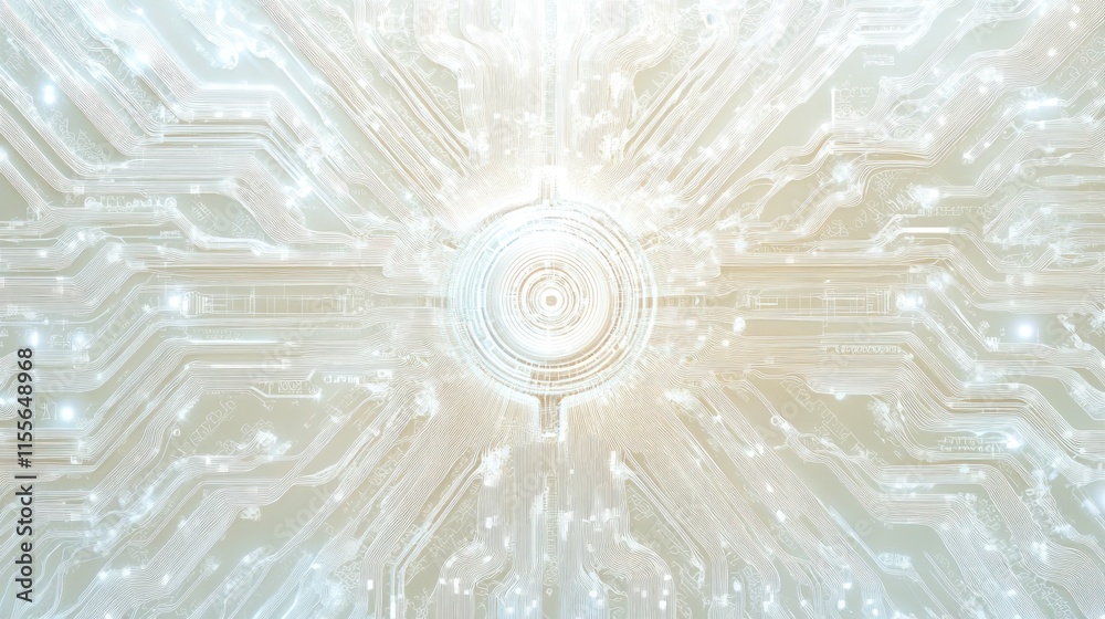 Aufkleber Abstract technological background with glowing circuit board design.