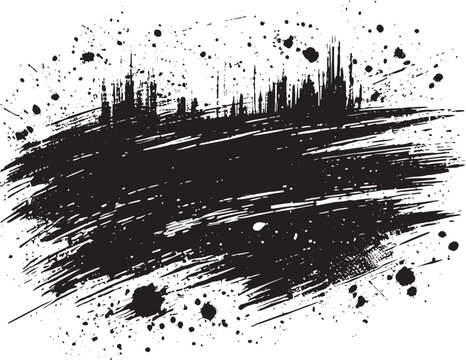 Grunge shape effect black vector illustration isolated on a white background