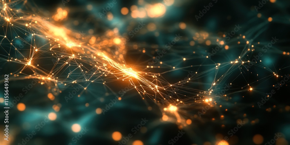 Poster abstract glowing network connection.