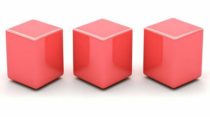 Fototapeta premium Three Pink Cubes 3D Illustration