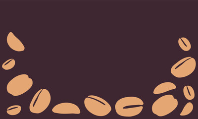 coffee grain background. coffee beans background for packaging or presentation. flat style coffee beans. coffee grain illustration. dark background.