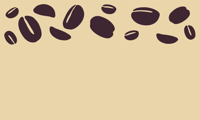 coffee grain background. coffee beans background for packaging or presentation. flat style coffee beans. coffee grain illustration.