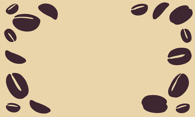 coffee grain background. coffee beans background for packaging or presentation. flat style coffee beans. coffee grain illustration.