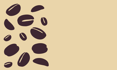 coffee grain background. coffee beans background for packaging or presentation. flat style coffee beans. coffee grain illustration.
