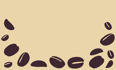 coffee grain background. coffee beans background for packaging or presentation. flat style coffee beans. coffee grain illustration.